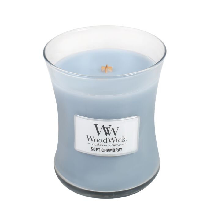 WoodWick® Medium Candle - Soft Chambray-1